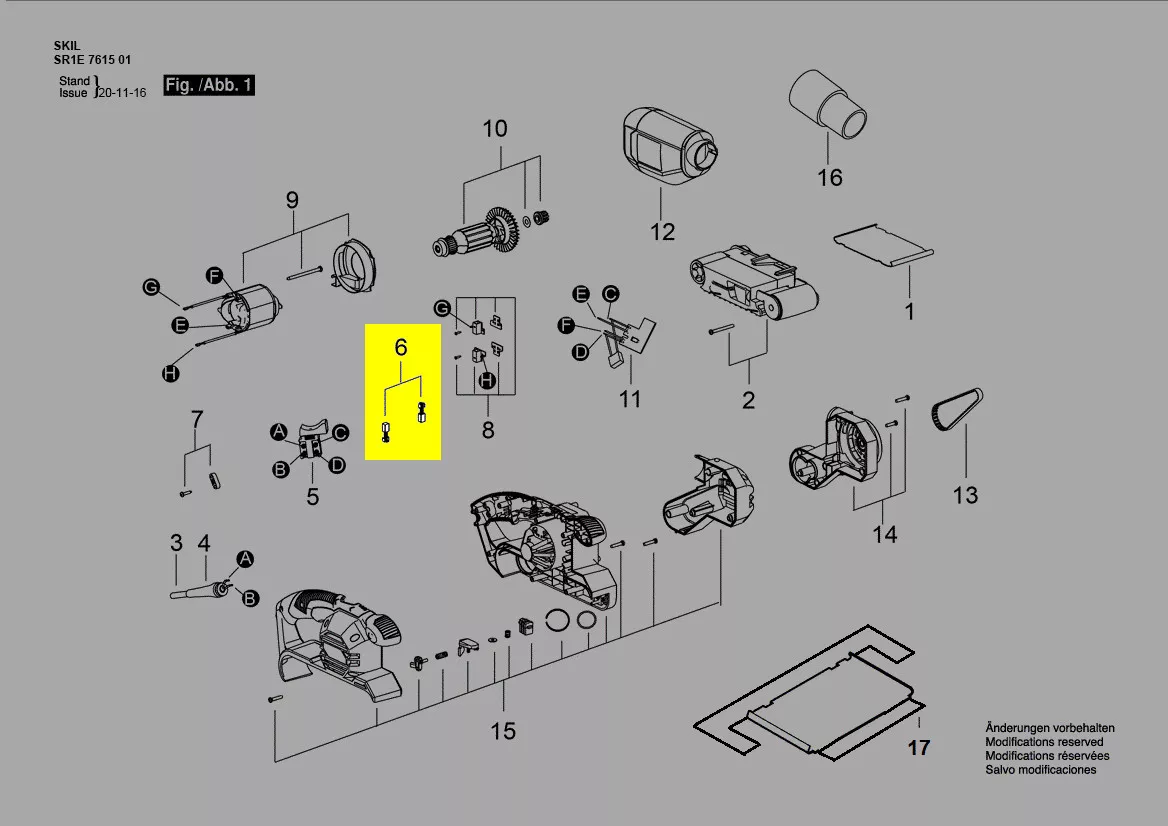 Balais charbon 4960266001 Skil